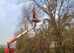 Εργασίες συντήρησης και κοπής πρασίνου στο έρεισμα της Εθνικής Οδού Θεσσαλονίκης – Ν. Μουδανιών